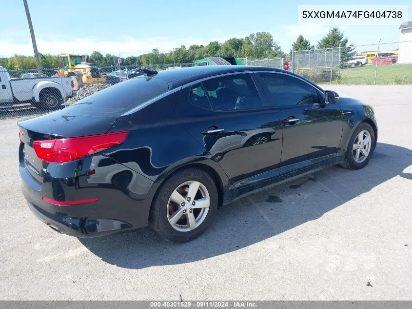 2015 Kia Optima Lx VIN: 5XXGM4A74FG404738 Lot: 40301529