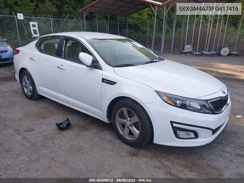 2015 Kia Optima Lx VIN: 5XXGM4A73FG417416 Lot: 40308012