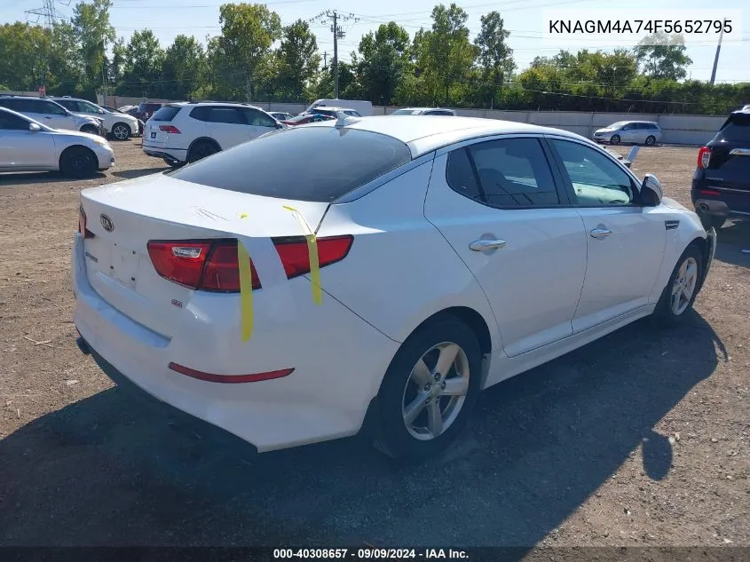 2015 Kia Optima Lx VIN: KNAGM4A74F5652795 Lot: 40308657