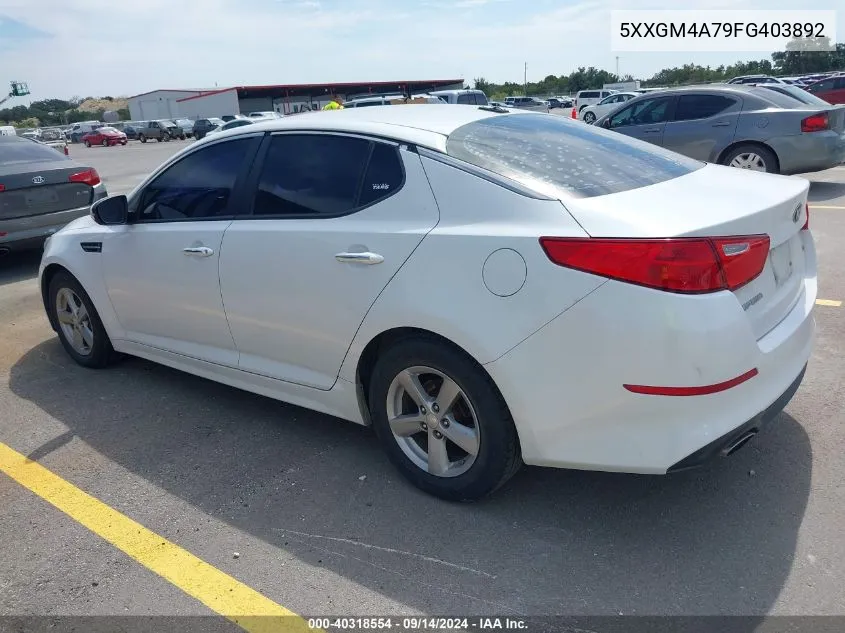 5XXGM4A79FG403892 2015 Kia Optima Lx