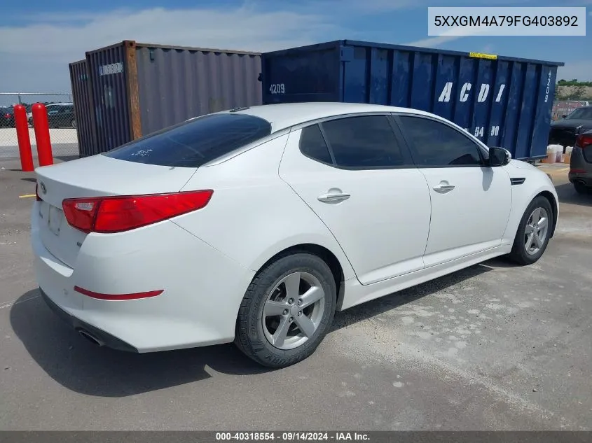 5XXGM4A79FG403892 2015 Kia Optima Lx