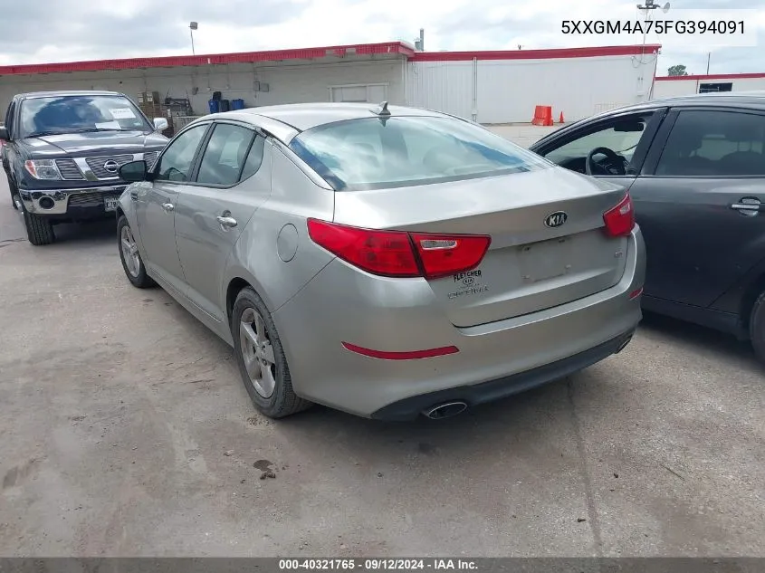 2015 Kia Optima Lx VIN: 5XXGM4A75FG394091 Lot: 40321765