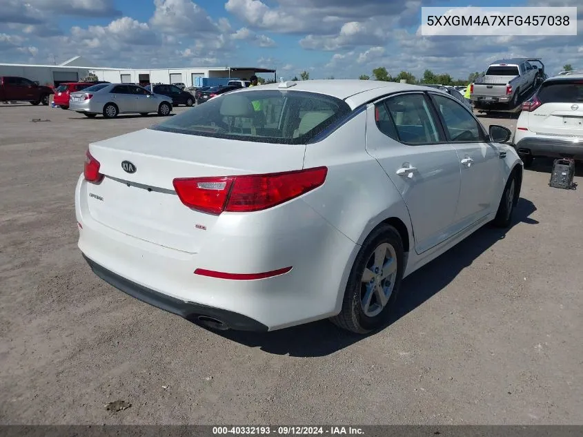 2015 Kia Optima Lx VIN: 5XXGM4A7XFG457038 Lot: 40332193