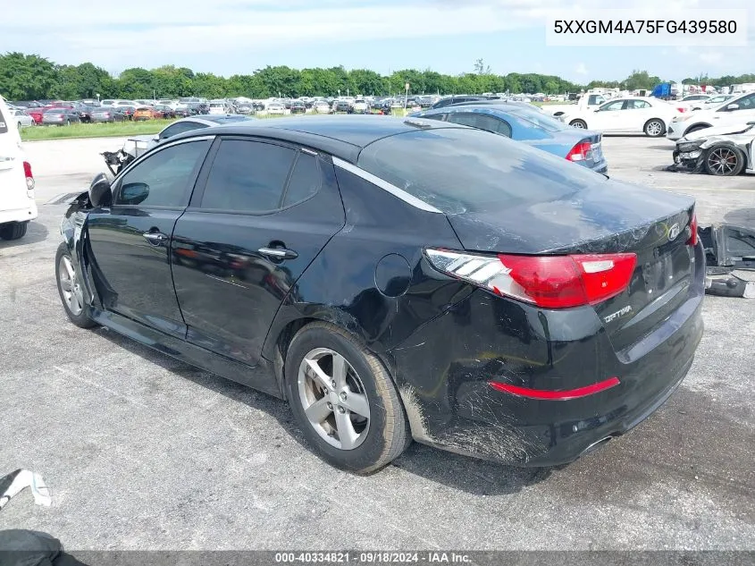 2015 Kia Optima Lx VIN: 5XXGM4A75FG439580 Lot: 40334821