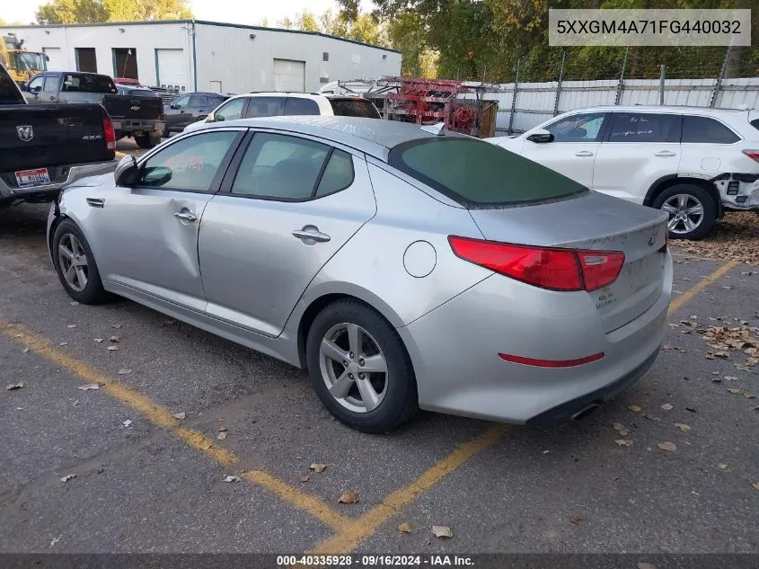 2015 Kia Optima Lx VIN: 5XXGM4A71FG440032 Lot: 40335928