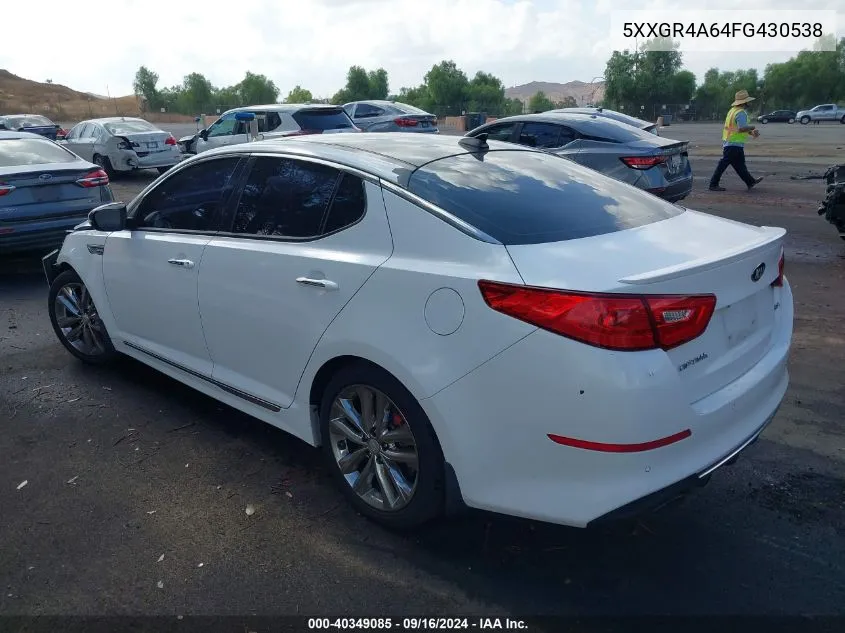 2015 Kia Optima Sxl Turbo VIN: 5XXGR4A64FG430538 Lot: 40349085