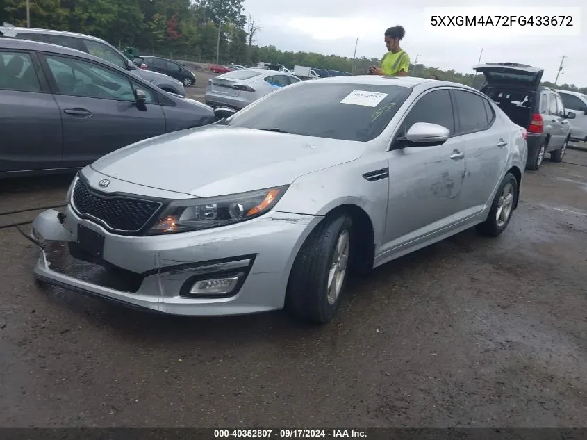 2015 Kia Optima Lx VIN: 5XXGM4A72FG433672 Lot: 40352807