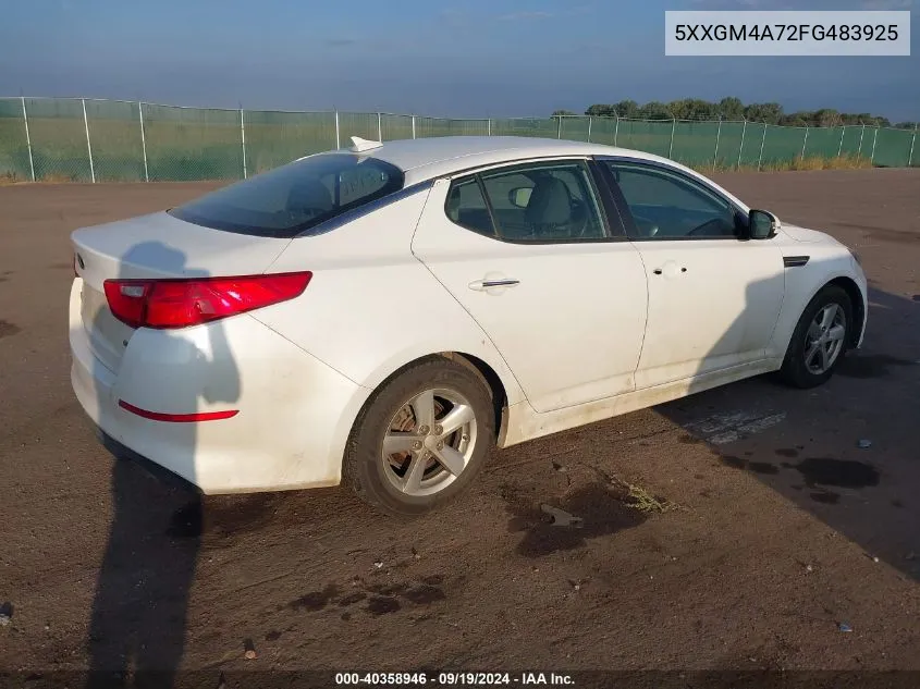 5XXGM4A72FG483925 2015 Kia Optima Lx