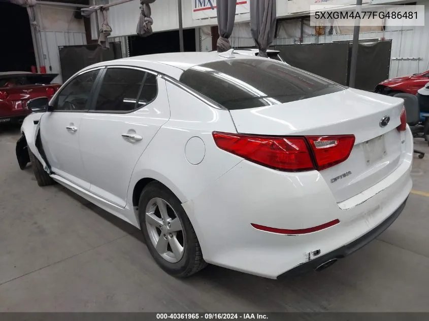 2015 Kia Optima Lx VIN: 5XXGM4A77FG486481 Lot: 40361965