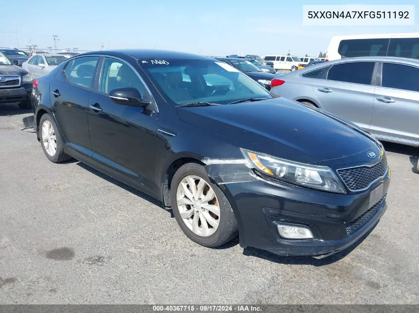 2015 Kia Optima Ex VIN: 5XXGN4A7XFG511192 Lot: 40367715