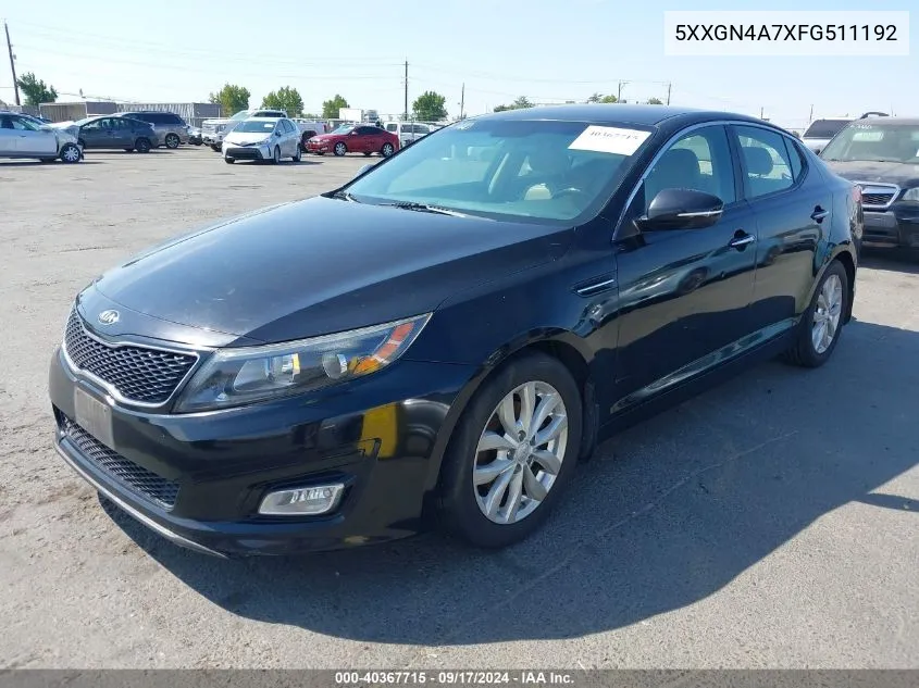 2015 Kia Optima Ex VIN: 5XXGN4A7XFG511192 Lot: 40367715