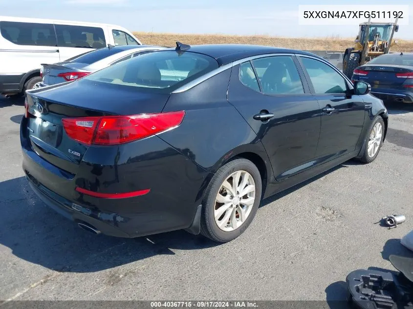 2015 Kia Optima Ex VIN: 5XXGN4A7XFG511192 Lot: 40367715