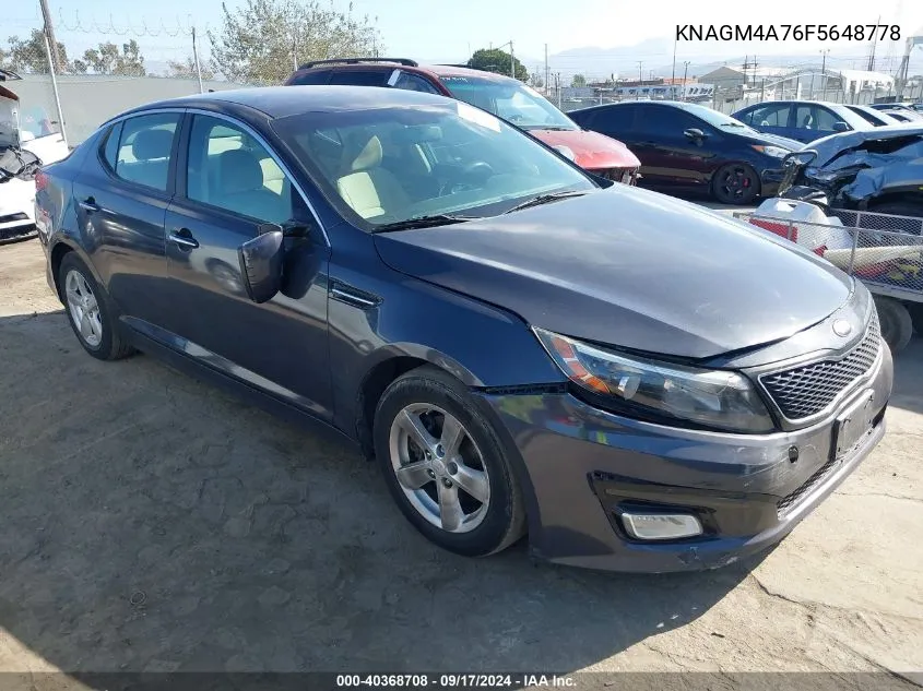 2015 Kia Optima Lx VIN: KNAGM4A76F5648778 Lot: 40368708