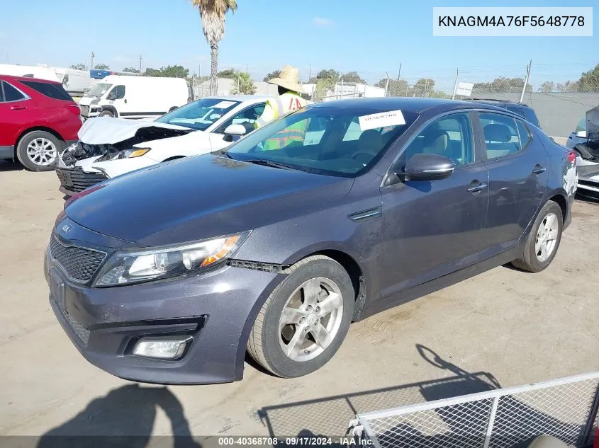 KNAGM4A76F5648778 2015 Kia Optima Lx