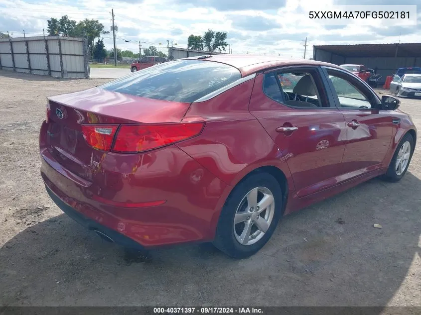 5XXGM4A70FG502181 2015 Kia Optima Lx