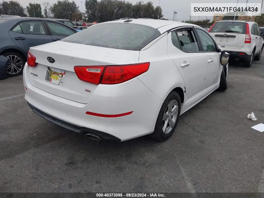 2015 Kia Optima Lx VIN: 5XXGM4A71FG414434 Lot: 40373095