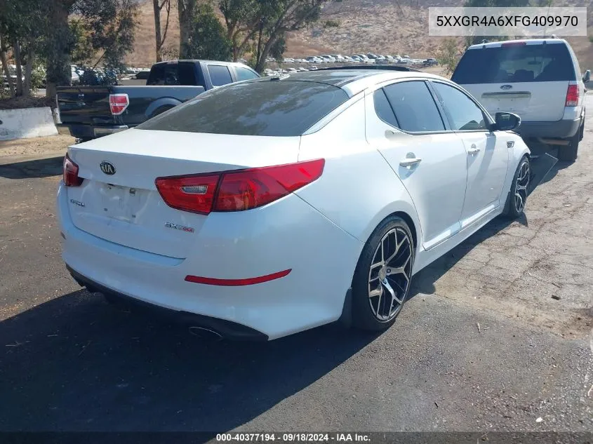 2015 Kia Optima Sx Turbo VIN: 5XXGR4A6XFG409970 Lot: 40377194