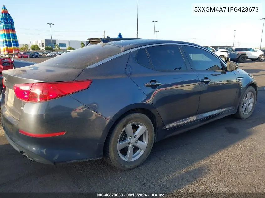 2015 Kia Optima Lx VIN: 5XXGM4A71FG428673 Lot: 40378658