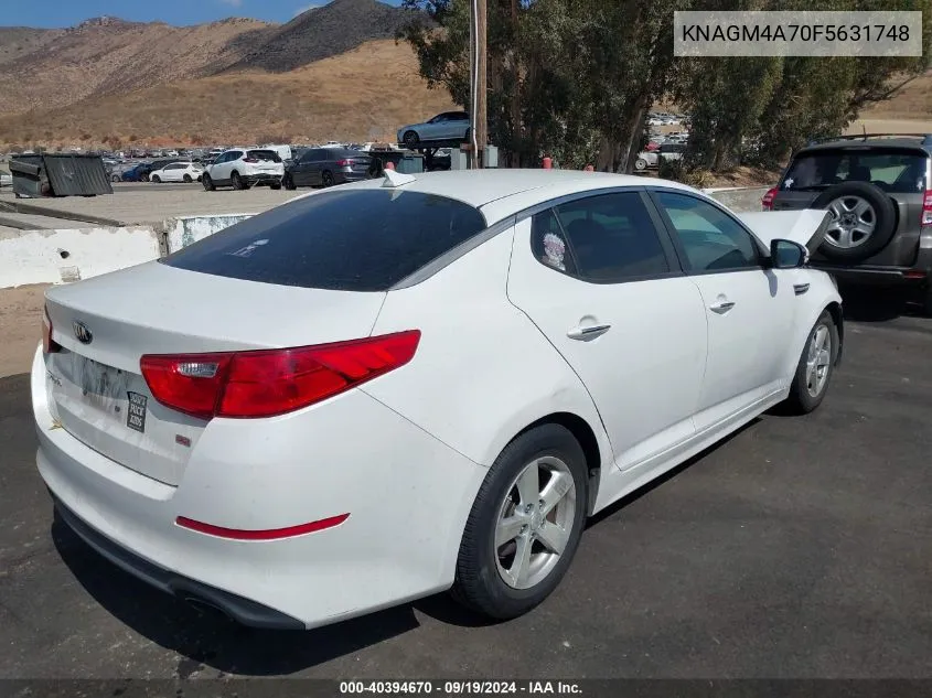 2015 Kia Optima Lx VIN: KNAGM4A70F5631748 Lot: 40394670