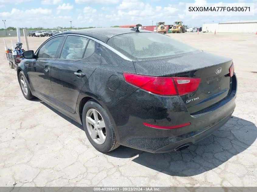 5XXGM4A77FG430671 2015 Kia Optima Lx