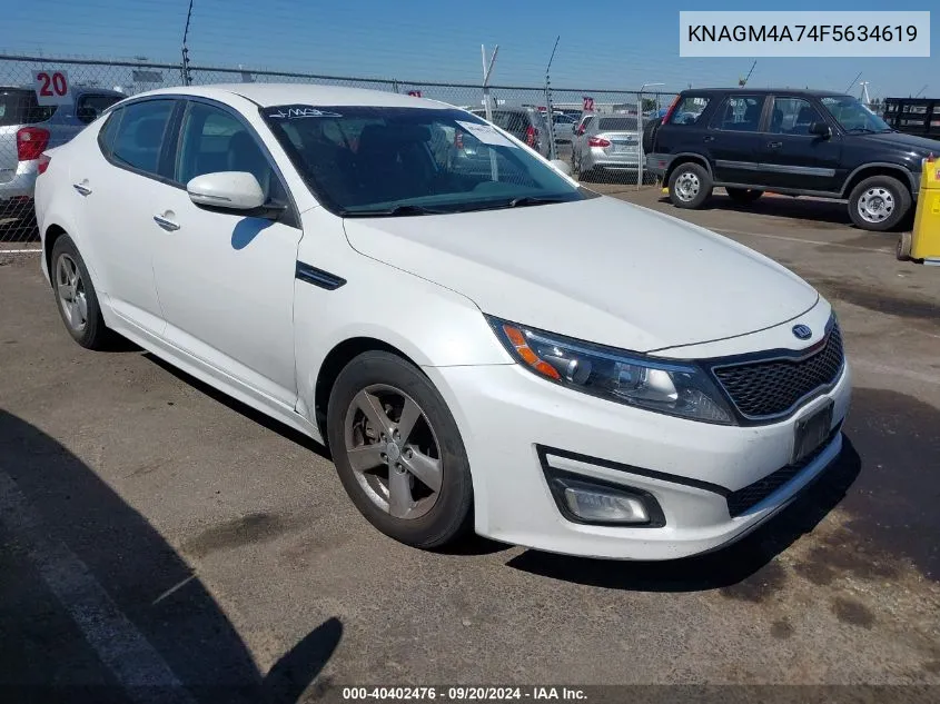 2015 Kia Optima Lx VIN: KNAGM4A74F5634619 Lot: 40402476