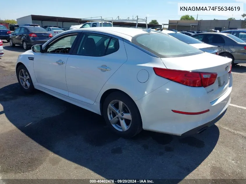 2015 Kia Optima Lx VIN: KNAGM4A74F5634619 Lot: 40402476