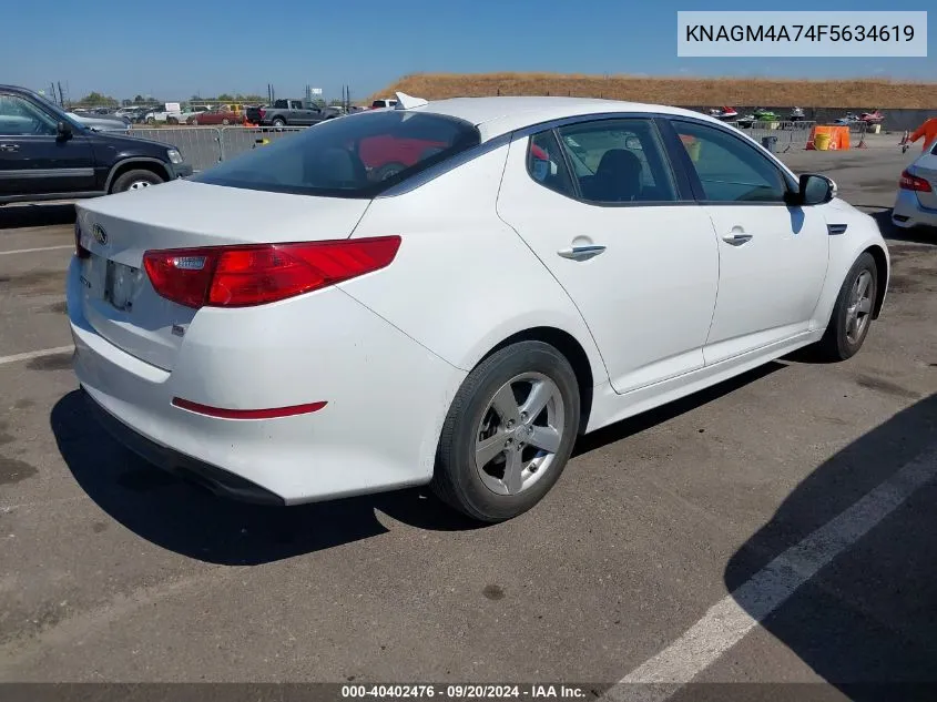 2015 Kia Optima Lx VIN: KNAGM4A74F5634619 Lot: 40402476