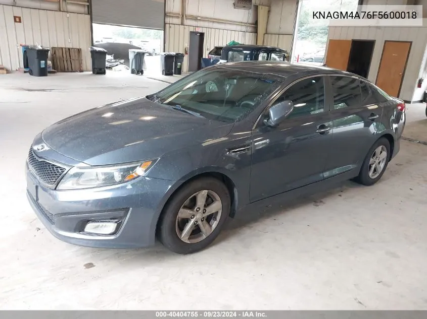 2015 Kia Optima Lx VIN: KNAGM4A76F5600018 Lot: 40404755