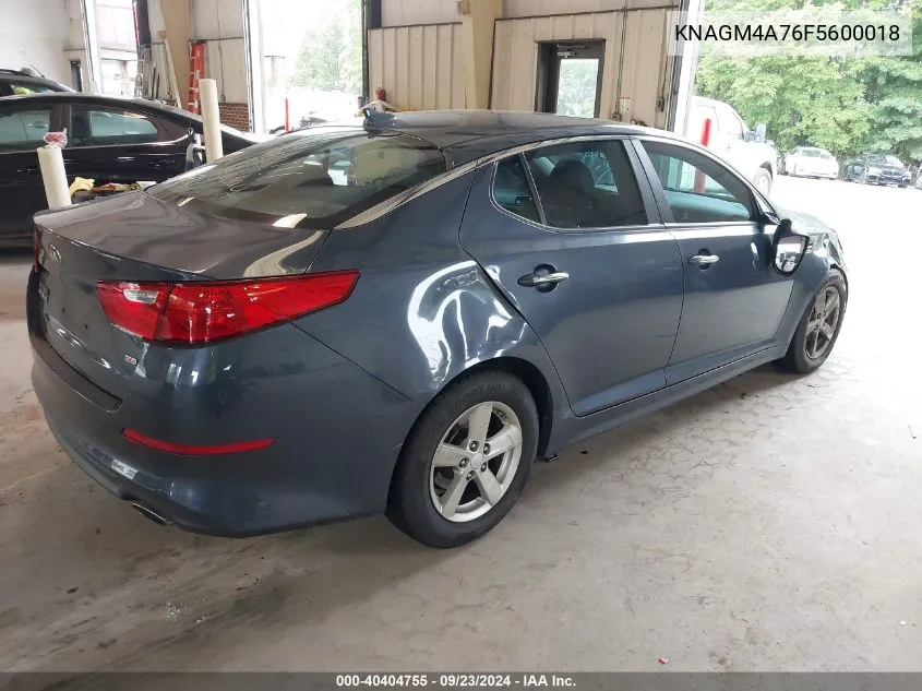 2015 Kia Optima Lx VIN: KNAGM4A76F5600018 Lot: 40404755