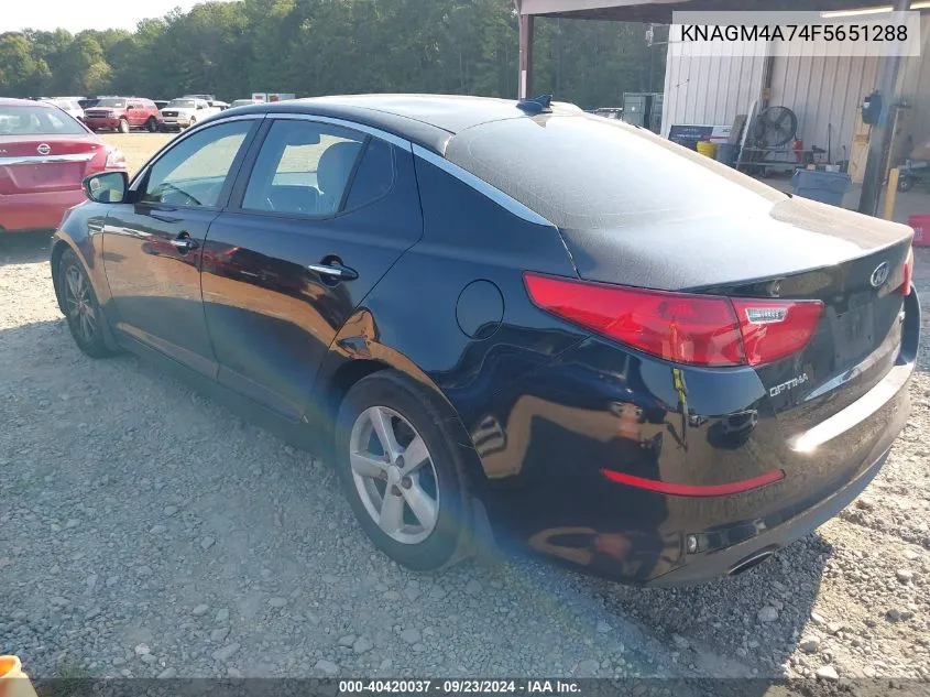 2015 Kia Optima Lx VIN: KNAGM4A74F5651288 Lot: 40420037