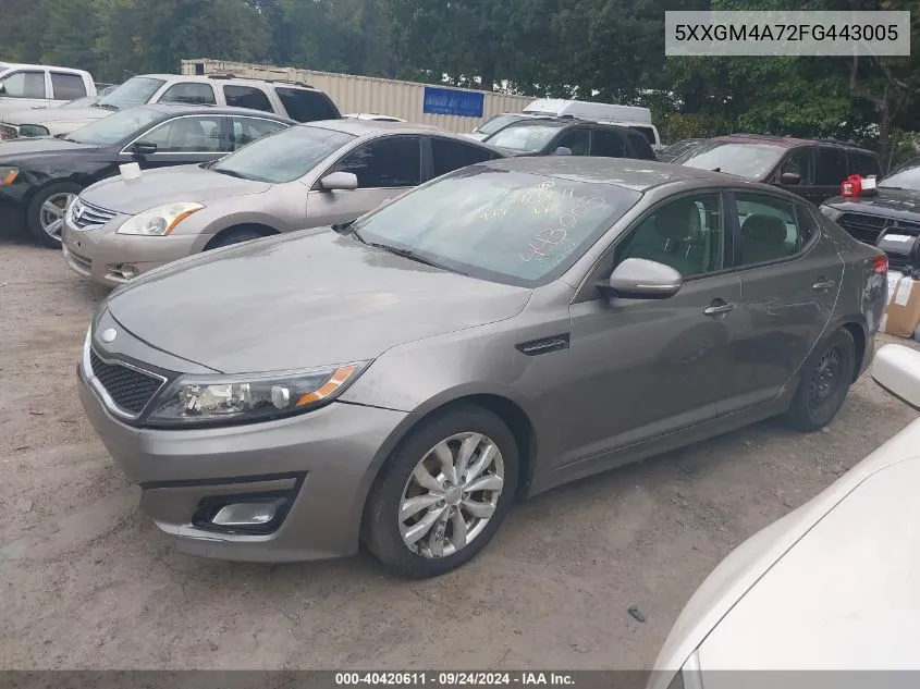 5XXGM4A72FG443005 2015 Kia Optima Lx