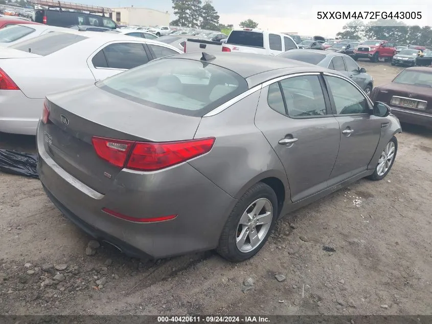 5XXGM4A72FG443005 2015 Kia Optima Lx