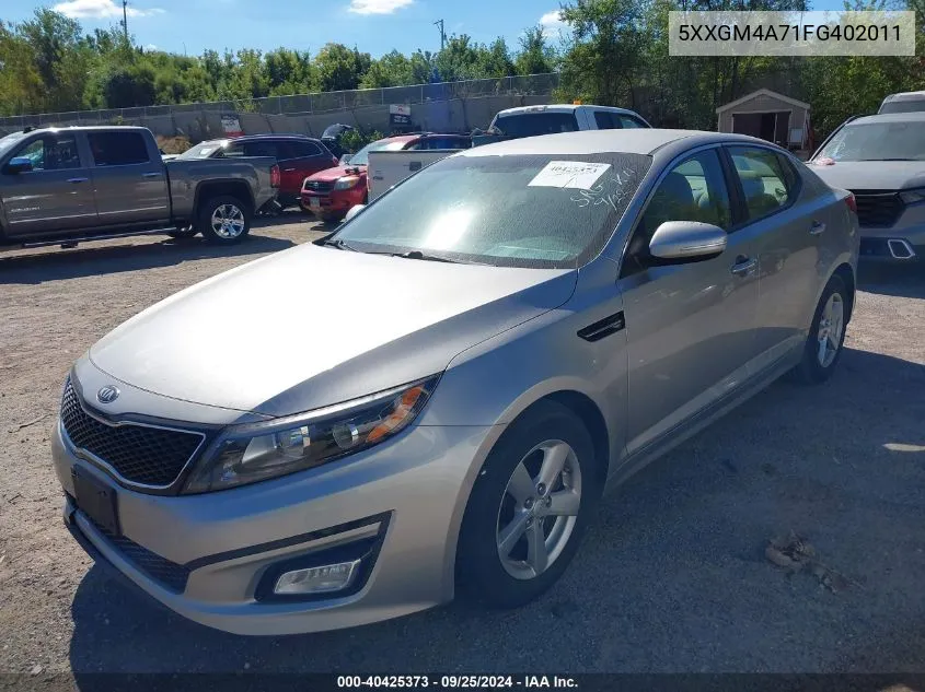 2015 Kia Optima Lx VIN: 5XXGM4A71FG402011 Lot: 40425373