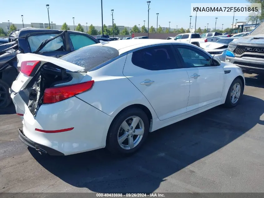 2015 Kia Optima Lx VIN: KNAGM4A72F5601845 Lot: 40433898