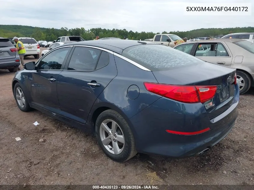 2015 Kia Optima Lx VIN: 5XXGM4A76FG440172 Lot: 40435123