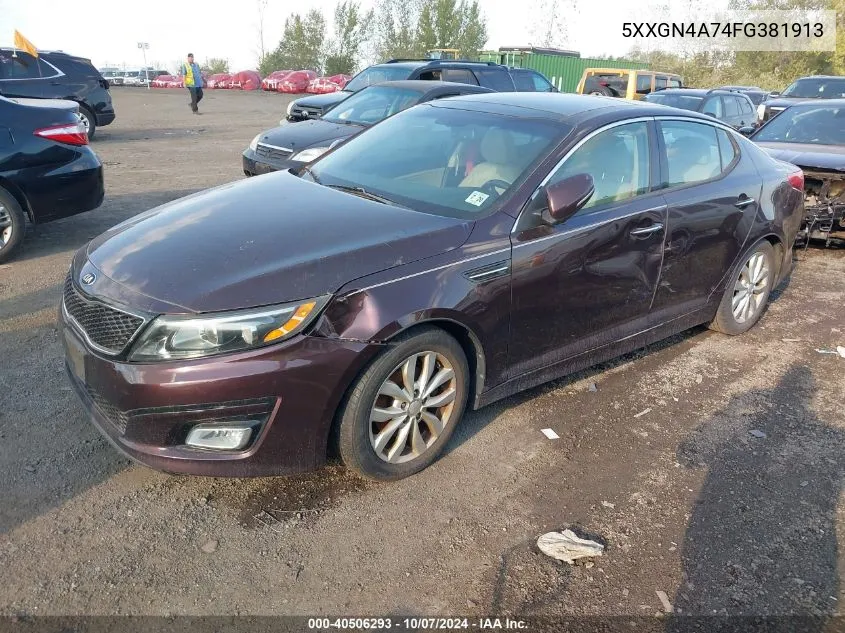 2015 Kia Optima Ex VIN: 5XXGN4A74FG381913 Lot: 40506293