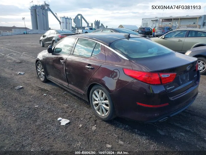 2015 Kia Optima Ex VIN: 5XXGN4A74FG381913 Lot: 40506293