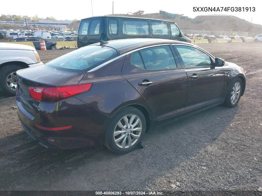 2015 Kia Optima Ex VIN: 5XXGN4A74FG381913 Lot: 40506293