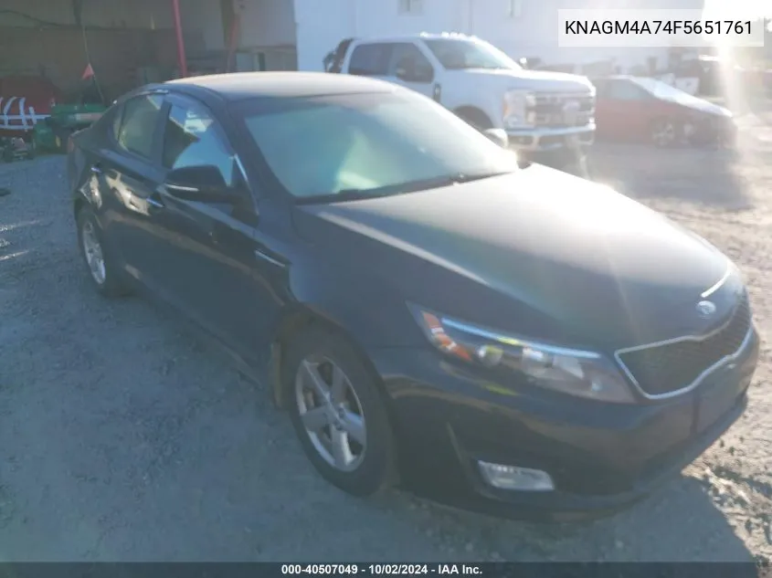 KNAGM4A74F5651761 2015 Kia Optima Lx