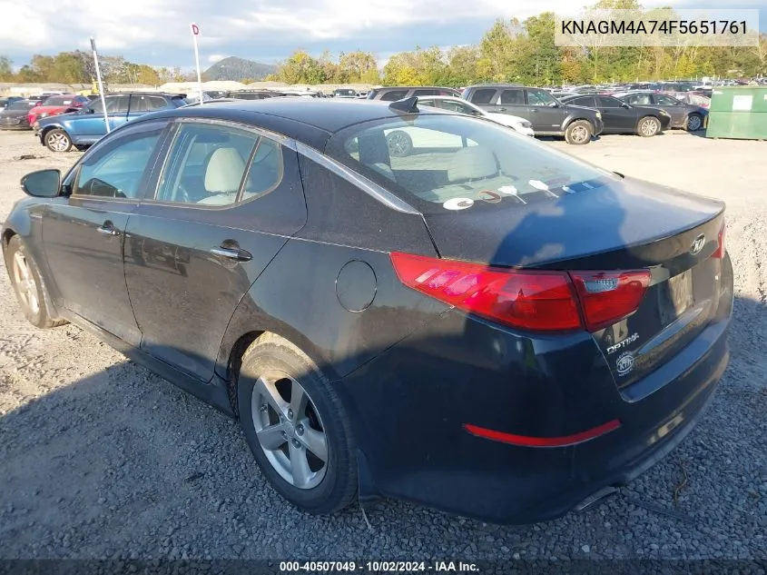 KNAGM4A74F5651761 2015 Kia Optima Lx