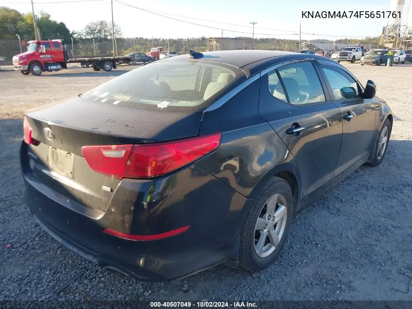 2015 Kia Optima Lx VIN: KNAGM4A74F5651761 Lot: 40507049