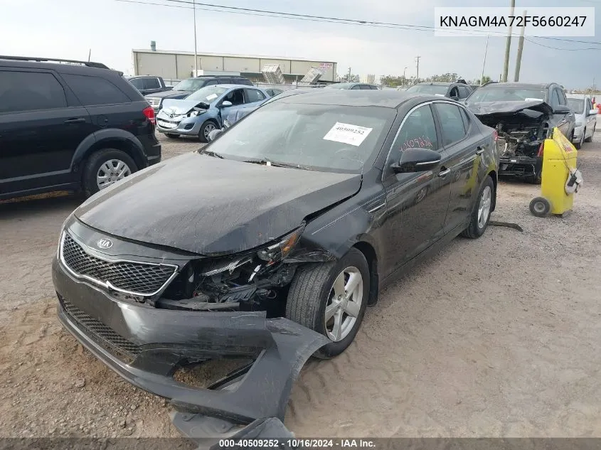 2015 Kia Optima Lx VIN: KNAGM4A72F5660247 Lot: 40509252