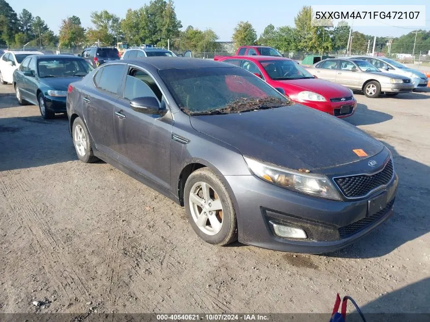 2015 Kia Optima Lx VIN: 5XXGM4A71FG472107 Lot: 40540621