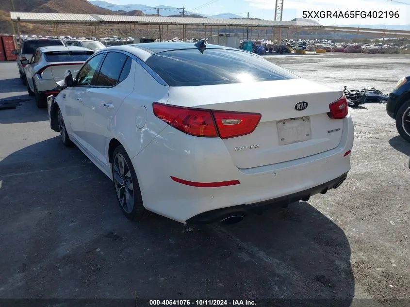 2015 Kia Optima Sx Turbo VIN: 5XXGR4A65FG402196 Lot: 40541076