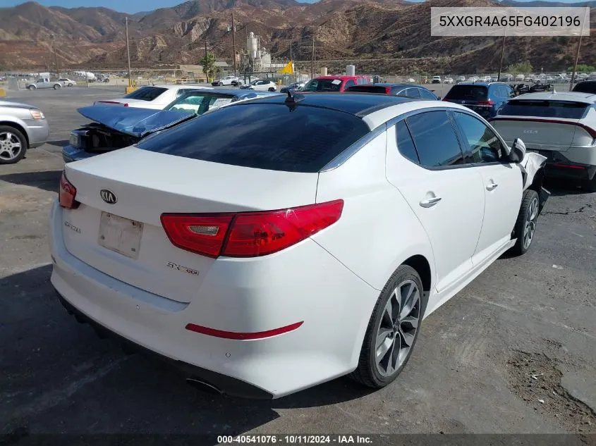 2015 Kia Optima Sx Turbo VIN: 5XXGR4A65FG402196 Lot: 40541076