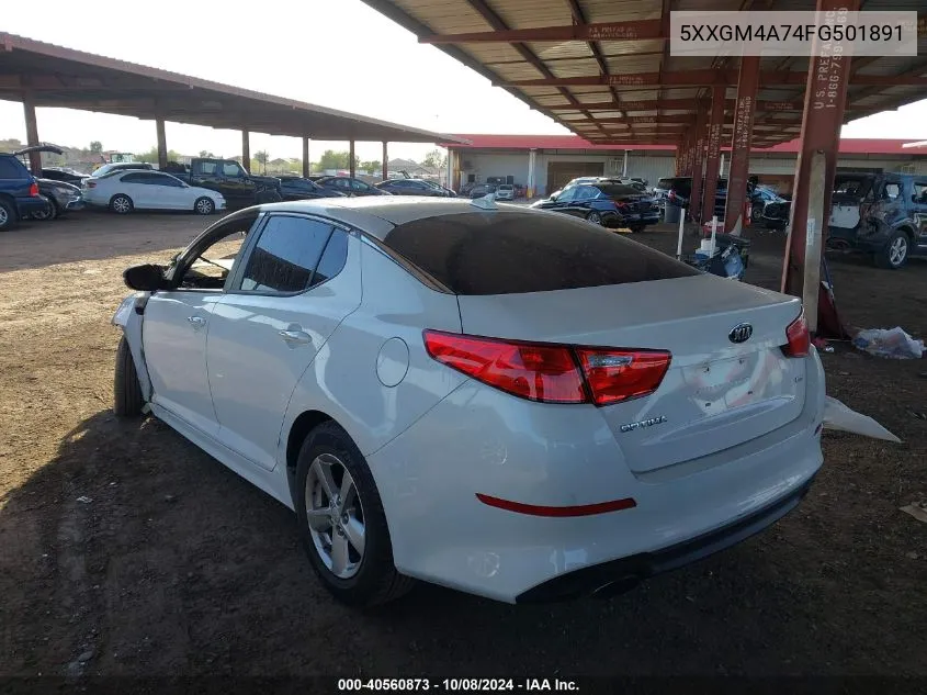 5XXGM4A74FG501891 2015 Kia Optima Lx