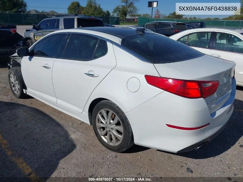 2015 Kia Optima Ex VIN: 5XXGN4A76FG438838 Lot: 40570037