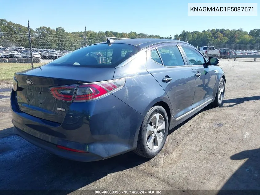 2015 Kia Optima Hybrid VIN: KNAGM4AD1F5087671 Lot: 40580395