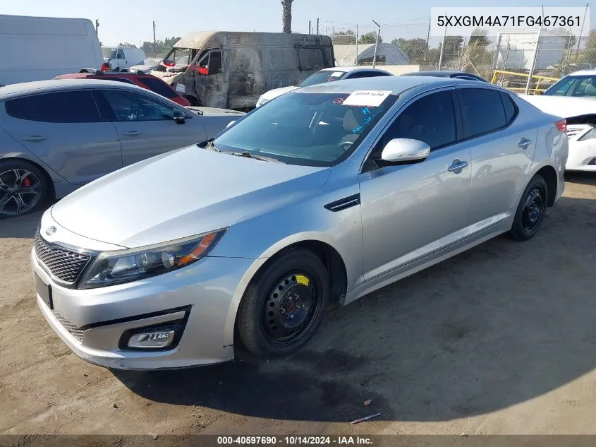 2015 Kia Optima Lx VIN: 5XXGM4A71FG467361 Lot: 40597690