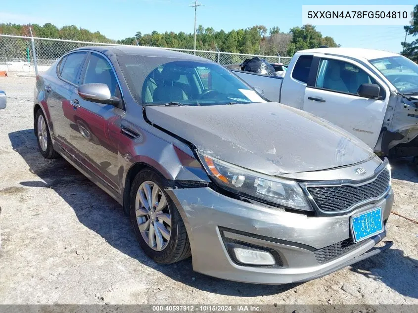 2015 Kia Optima Ex VIN: 5XXGN4A78FG504810 Lot: 40597912